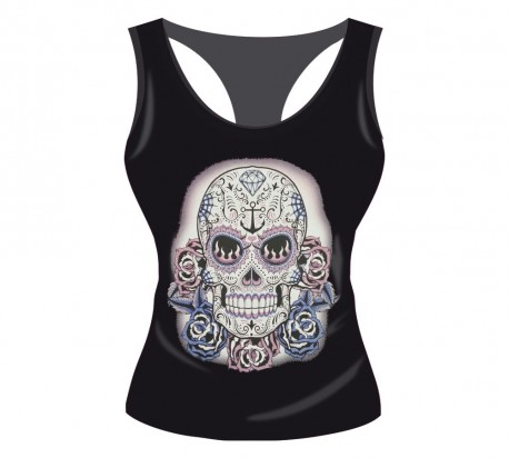 camiseta calavera mujer